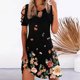 thumbnail image 1 of ICHUANYI Clearance Women Casual Slimming Draw Back Printed Short Sleeves Cold Shoulder Dress(Pink, M) Ichuanyi Ichuanyi, 1 of 8