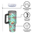 thumbnail image 4 of 40oz Pioneer Flower Floral Print Pattern Insulated Tumbler with Handle, BPA-Free Leak Proof Lid and Straws, Double Wall Vacuum, Hot 12h/Cold 34h, 4 of 6