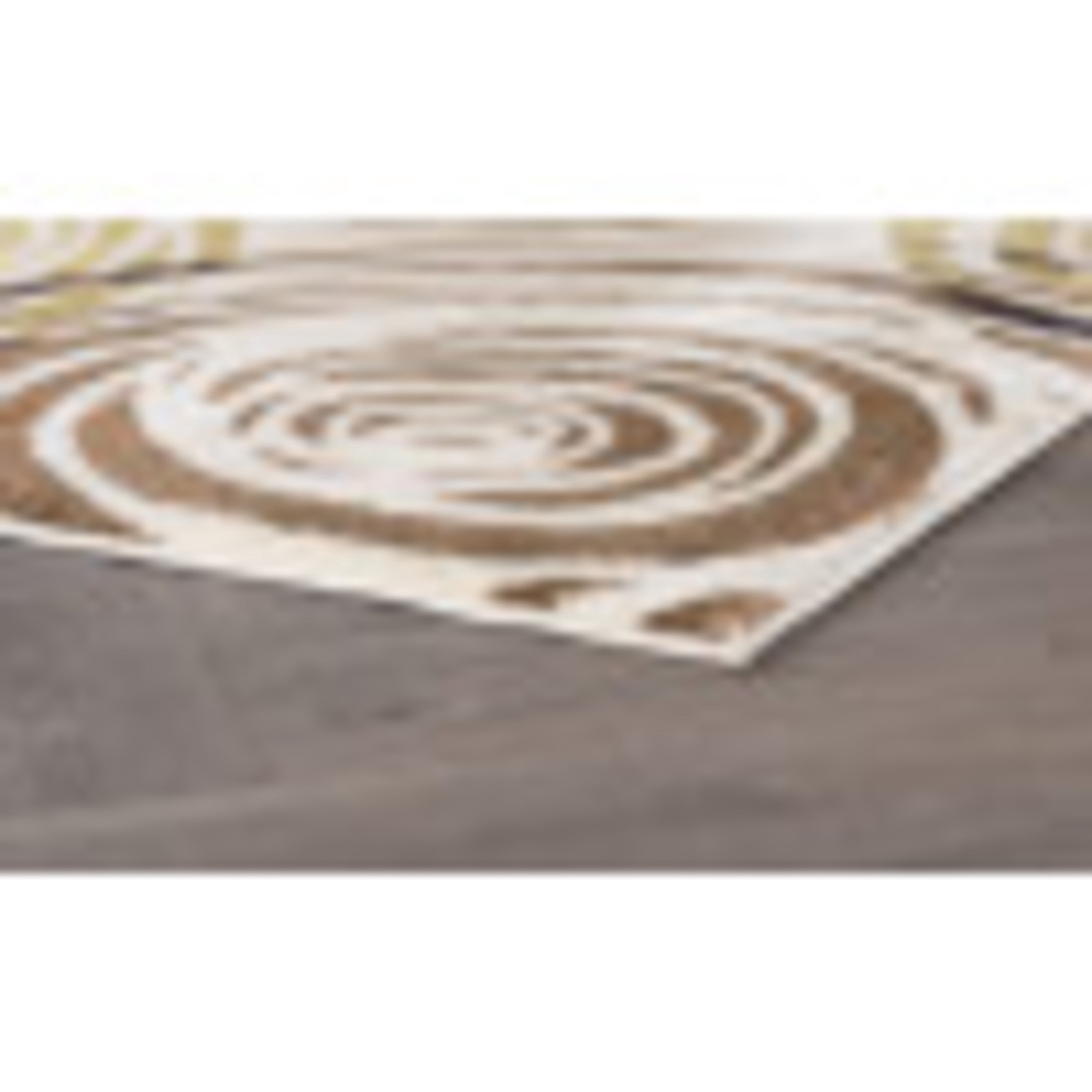 Deco Contemporary 2' x 3' Ivory and Beige Polypropylene Indoor Area Rug
