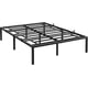 thumbnail image 1 of 6 - pulgada heavy - duty queen metal marco de cama con under - cama almacenamiento, sturdy mattress foundation support slats, 1 of 6