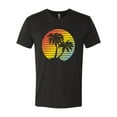 thumbnail image 2 of Two Coconut Palm Trees Beach Sunset | Mens Pop Culture Premium Tri Blend T-Shirt, Vintage Black, X-Large, 2 of 4