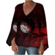 thumbnail image 1 of Mujer Otoño Invierno Casual Sexy Moda Camisa Halloween Impreso Manga Larga Puff Cuello V Jersey Top Fridja fjkfkj7646, 1 of 6