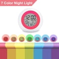 thumbnail image 2 of Kids Digital Alarm Clock, 7 Color Night Light, Snooze, Temperature Detect for Toddler, Children Boys and Girls, Students to Wake up at Bedroom, Bedside, Batteries Operated (Red), 2 of 7