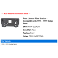 thumbnail image 2 of Front License Plate Bracket - Compatible with 1995 - 1999 Dodge Neon 1996 1997 1998, 2 of 2