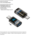 thumbnail image 5 of 1PC Digital LED Display USB 3.2 Adapter 36-60W 10Gbps Laptop Type-C Converter Data Transmission A-M to A-F, 5 of 5