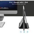 thumbnail image 3 of El soporte vertical para computadora portátil puede ajustar la base de la computadora portátil de escritorio, ahorrar espacio y es para todas las tabletas., 3 of 7