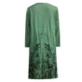 thumbnail image 4 of Robes pour Femmes Mode Décontractée Imprimée Col Boutonné Manches Longues avec Poches Noir L, 4 of 5