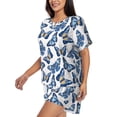 thumbnail image 2 of Lsque Beautiful Butterflies Women's Short-Sleeved Pajama Set - 2 Piece Soft and Lightweight Sleepwear Set-3X-Large, 2 of 9