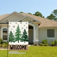 thumbnail image 2 of JOOCAR Winter Christmas Pine Trees Welcome Garden Flag for Winter Christmas Home Outdoor Garden Yard Door Decor 12x18 inch, 2 of 5