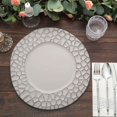 thumbnail image 4 of Efavormart 6 Pack | 13" Matte Gray Plastic Hammered Rim Dinner Charger Plates, Decorative Disposable Irregular Round Serving Plates, 4 of 11