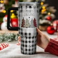 thumbnail image 3 of 40 oz Christmas Tumblers with Handle and Straw, Christmas Tree Buffalo 40oz Stainless Steel Vacuum Insulated Travel Coffee Mug Cup Water Bottle, Christmas Decor Stuff Accessories Gifts for Women, 3 of 7
