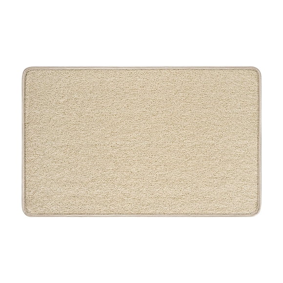 Bathroom Floor Mat Non Slipping Absorbent Polyester Carpet For Bedroom Entrance 23.62 in x 15.74 in Gray Beige