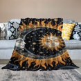 Alepadnf Sun Moon Stars Print Flannel Blanket for All Seasons, Soft and