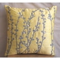 thumbnail image 2 of The HomeCentric Cushion Cover For Chair Pillow Cover Pack of 2 18x18 inch (45x45 cm) Yellow Hmade Yellow Pillows Cover Willow Design Cushion Cover Square Silk Pillow Cover Floral-Yellow Crystal Willow, 2 of 4