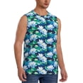thumbnail image 2 of Fotbe Blue Lotus Flower Men's Camiseta sin Mangas Estampada para Hombres, Playera Casual para Gimnasio, Entrenamiento, Playa-XX-Large, 2 of 7