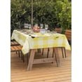 thumbnail image 3 of Outdoor Tablecloth with Umbrella Hole for Patio/Picnic/Party/Camping, Lemon Gnomes Waterproof Table Cloth Rectangle Table Cover Washable, Summer Botanical Fruit Yellow Buffalo Plaid (60"x 120"), 3 of 8