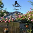 thumbnail image 3 of Iron Black Horse Weathervane Roof Mount Weather Vane Garden Ornament Black08, 3 of 6