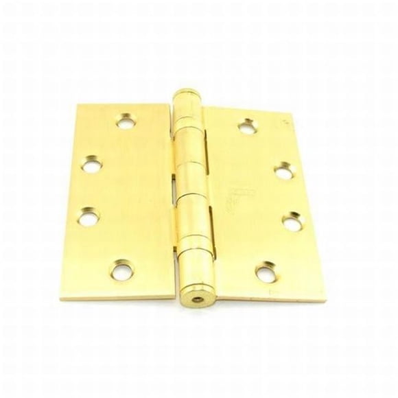 Stanley Security FBB1794124 4.5 x 4.5 in. Acier Pleine Mortaise Roulement à Billes Poids Standard Coin Carré Charnière&44; N° 068784 Laiton Satiné