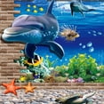 thumbnail image 3 of 3D Acuario Paisaje Póster Pecera Vivarium Fondo Pegatina subacuático S Gloria Imagen del fondo del tanque de pescados, 3 of 9