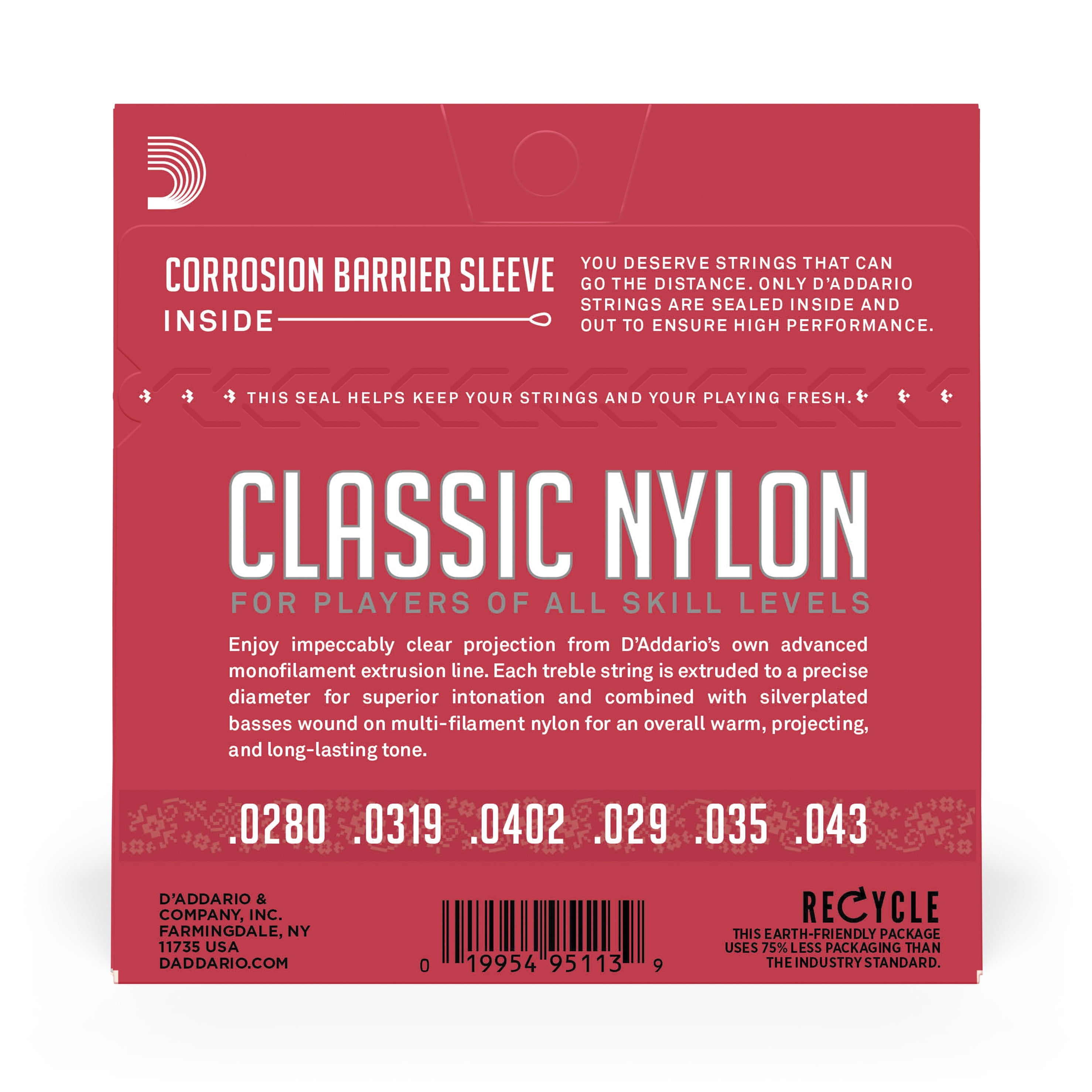 D'Addario Guitar Strings 2 Sets Nylon Classical EJ27N Normal Tension