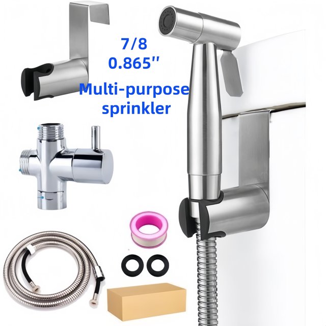 Rociador de Bidé de Mano para Inodoro, Control de Presión de Agua Ajustable con Manguera de Bidé para Lavado Femenino, Pañal de Tela de Grifo de Bidé Cepillado de Acero Inoxidable para Lavado de Bebé