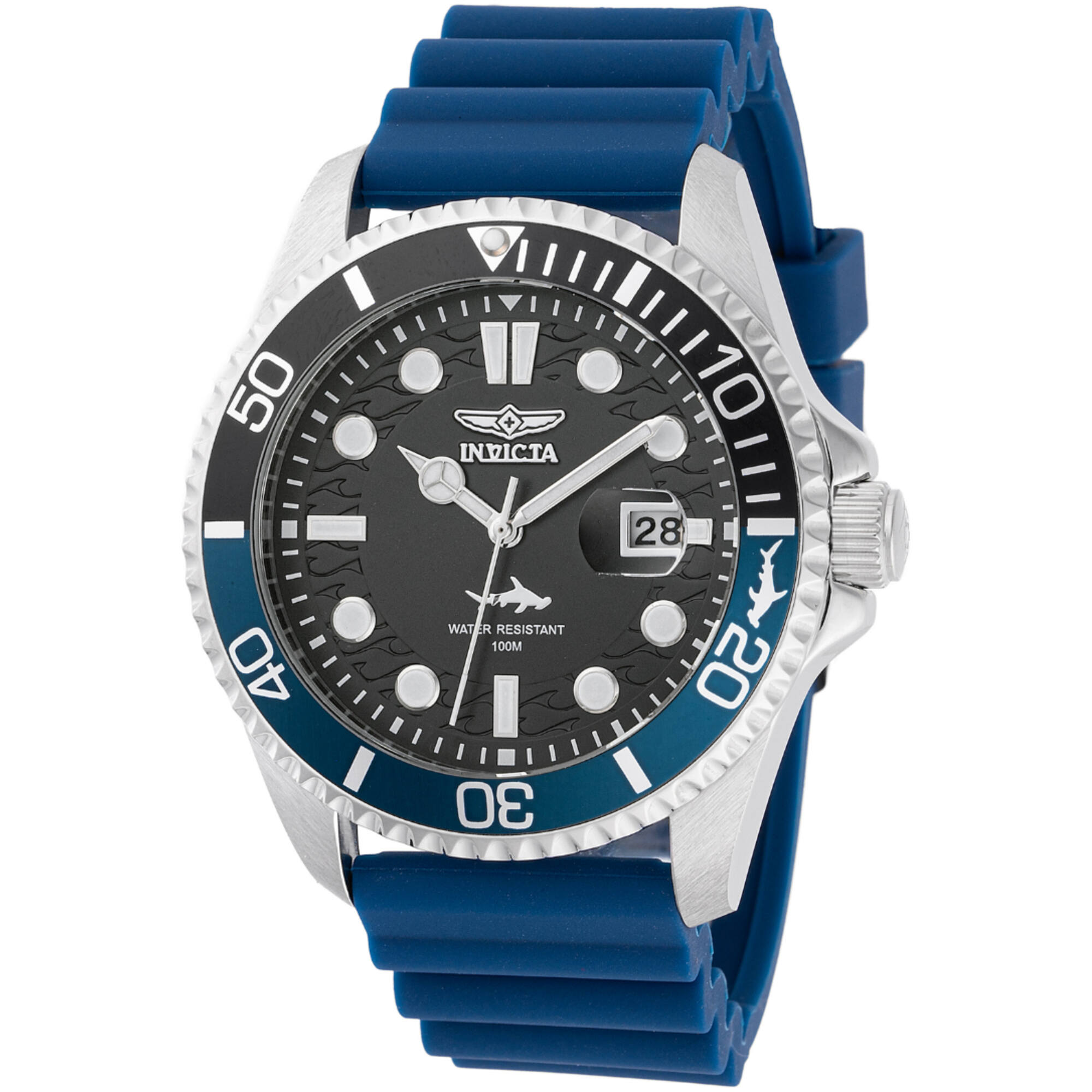 Invicta 47164 Men's Pro Diver Blue Dial Red Silicone Strap Watch