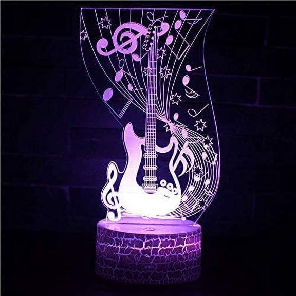 Guitar 3D Night Light,3D Illusion Lamp 16 Color Change Decor Lamp with Remote Control for Living Bed Room Bar Gift Toys - Gifts for Kids and Room Décor