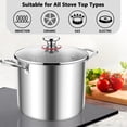 thumbnail image 4 of Coliware 12QT Stainless Steel Stock Pot with Glass Lid, 18/10 Food-Grade Material, 3-Ply Bottom, Induction Compatible, Dishwasher Safe, 4 of 7