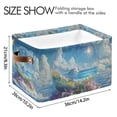 thumbnail image 4 of Yayeee Canvas Storage Basket with Handles for Shelves Fabric Bins Closet Organizer, Crystal Ocean, 4 of 8