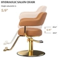 thumbnail image 3 of UBesGoo Barber Chair, 360° Swivel Salon Styling Chair, Heavy Duty Hydraulic Pump, Brown Gold Home Beauty Spa Equipment, 3 of 8