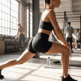 thumbnail image 2 of Ribbed Seamless High Waist Workout Biker Shorts, Tummy Control Gym Shorts, 2 of 6