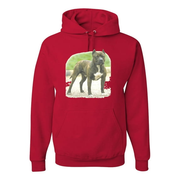 Wild Bobby, Pitbull Dog Animal Pet Lover, Dog Lover, Unisex Graphic Hoodie Sweatshirt, Red, 3XL