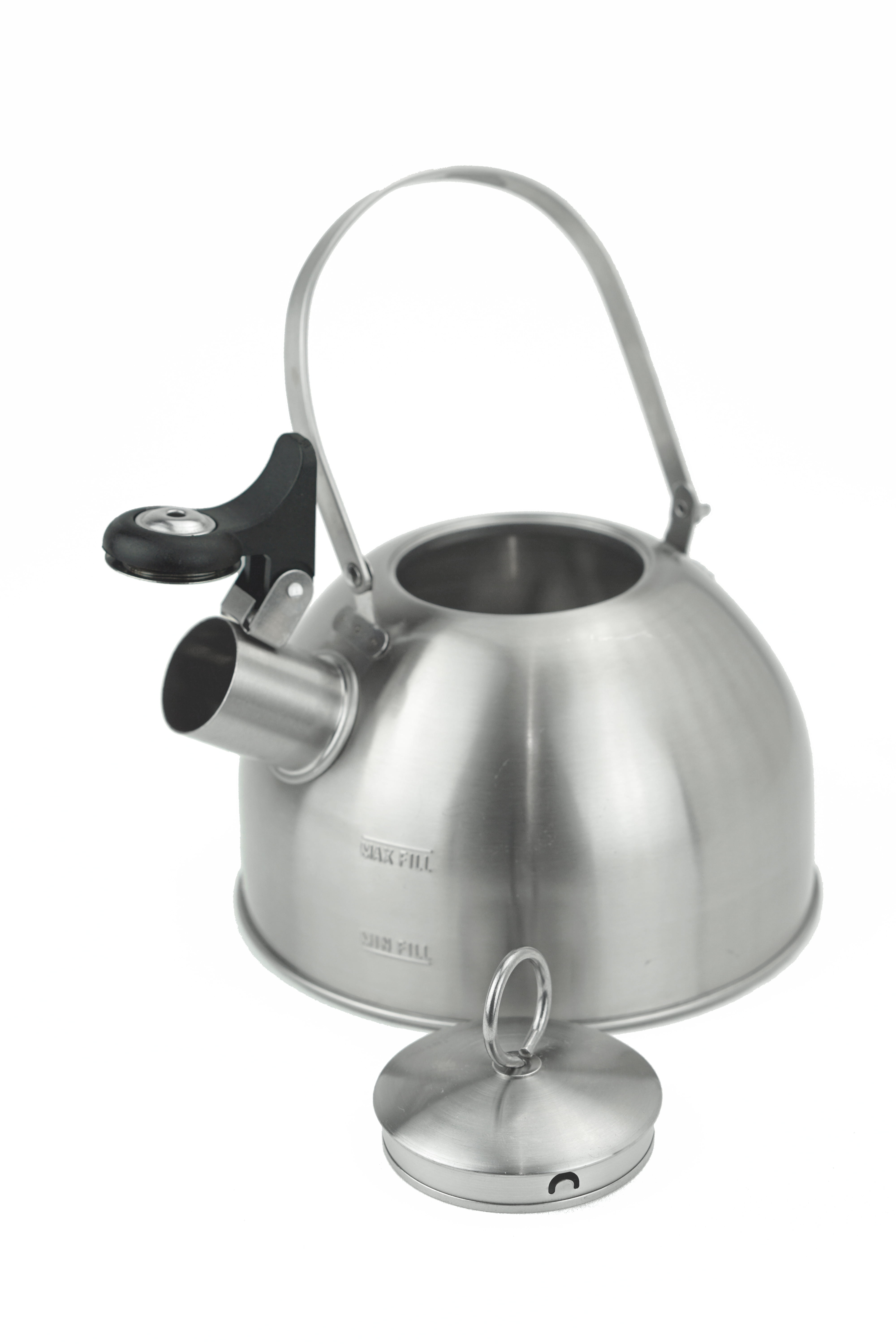 Heat Resistant Camping Kettle Stainless Steel Tea Kettle Teakettle Easy to Clean Compact Tea Pot for Backpacking Campfire Outdoor Barbecue Argent