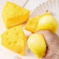 thumbnail image 2 of Yellow Cheese Stress Ball Squishy Soft TPR Cheese Cube Fidget Toy Slow Rebound Sensory Squeeze Toy for Anxiety ADHD Autism Kids Adults Office Desk Easter Gift 1PC, 2 of 9