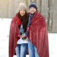 thumbnail image 3 of Catalonia Fleece Wearable Blanket Poncho for Adult Women Men, Wrap Blanket Cape with Pocket | Warm, Soft, Cozy, Snuggly, Comfort Gift, No Sleeves | All-Season, Wine, 3 of 8