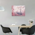thumbnail image 4 of Bathroom Decor Wall Art Pink Cherry Blossom Eiffel Tower Pictures Wall Decor Paris Cityscape Painting Canvas Prints Modern Home Artwork Decor for Girls Room Bedroom Living Room 16"x12", 4 of 6