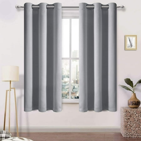 Room Darkening Blackout Curtains Thermal Insulated Curtain For Bedroom Grommet Window Panel 42 X 63 Inch Set Of 2 Panels Thick Light Grey Canada Bedroom Grommet Window Curtain Panel, Light Grey Blackout Curtains Bedroom