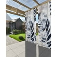 thumbnail image 3 of nqOlkjepod Outdoor Curtains for Patio Waterproof, Navy Blue Palm Leaves Outdoor Privacy Panels Grommet, Vintage Tropical Botanical Blackout Outside Curtains for Porch/Cabana/Pergola 54"x84", 1 Panel, 3 of 8