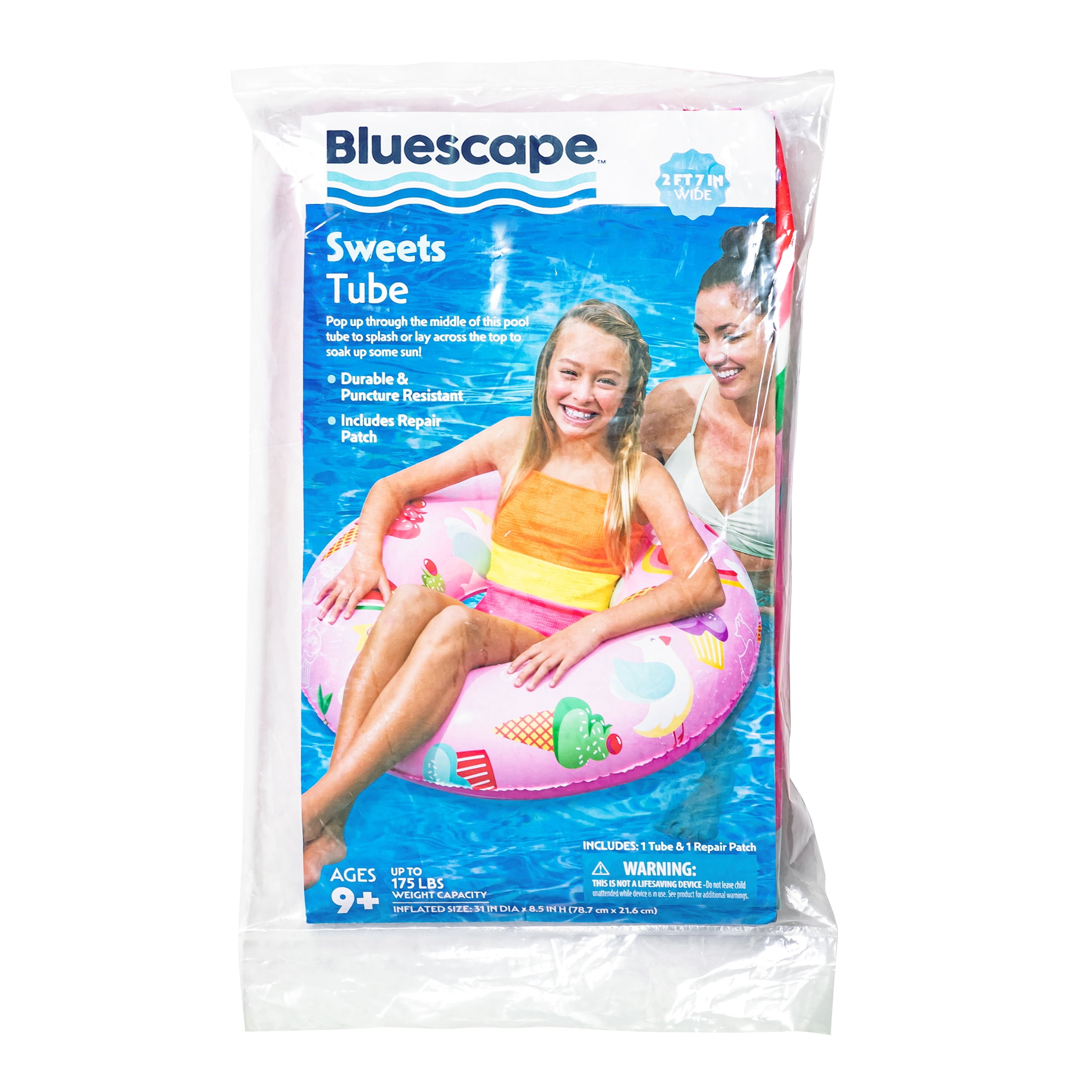(3 pack) Bluescape Pink Sweets Inflatable Swim Tube Pool Float, for Kids & Adults, Age 9 & up, Unisex