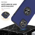 thumbnail image 2 of Case for iPhone12 6.1, Smooth Dual Layer Hard Military Phone Case with 360 Degree Ring Stand Silicone Bumper Shockproof Protective Case (Camera Protection) Magnetic Car Holder Cover-Blue, 2 of 7