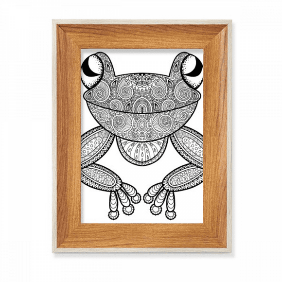Paint Small Frog Green Desktop Wooden Photo Frame Display Picture Art Painting Multiple Sets