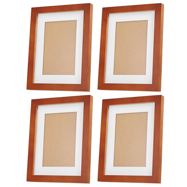 Unique Bargains Cadres Photo en Bois 5x7 Pouces, 4 Pcs, Marron