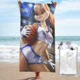 thumbnail image 1 of Toalla de baño de secado rápido con dibujos animados de Lola Bunny, toalla de playa de microfibra para uso diario, 27,5 x 55 pulgadas, 1 of 8