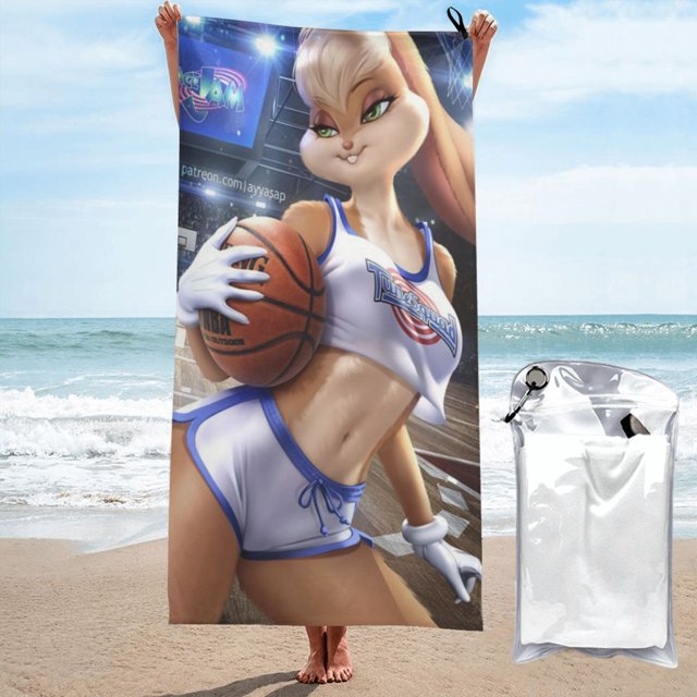 Toalla de baño de secado rápido con dibujos animados de Lola Bunny, toalla de playa de microfibra para uso diario, 27,5 x 55 pulgadas