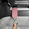 thumbnail image 4 of Guanhe Car Hooks Universal Car Vehicle Back Seat Headrest Hanger Holder HookPULeather & Stainless Steel for Bag Purse Cloth Drink Grocery, 4 of 7