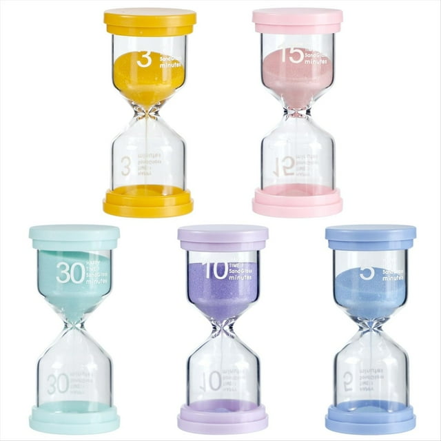 Temporizador de de 5 Piezas para Aulas y Niños, Juego de Relojes de Coloridos, Temporizador Visual de 3/5/10/15/30 Minutos para Que los Niños Se Cepillen los Dientes.