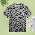 thumbnail image 4 of Leopard Print Pattern Womens Tops Women's Fashion Casual Short Sleeve Flower Print Round Neck Pullover Top Blouse, 4 of 6
