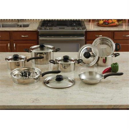 Kt18sc Maxam 18pc Stainless Steel Cookware Set With Steam Control