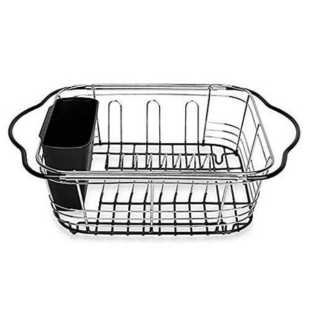 Farm Sink Expanding Dish Drying Rack Over the Sink, Countertop or In Sink Dish Drainer With Utensil Holder
