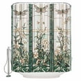 thumbnail image 2 of Vintage Dragonfly Waterproof Fabric Shower Curtain, Pastoral Botanical Teal Spring Summer Shower Curtain for Bathroom Curtains Bathtubs Hotel Washable Shower Curtains with 12 Hooks Extra Long 72x84, 2 of 6